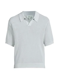 Open Weave Polo Sweater