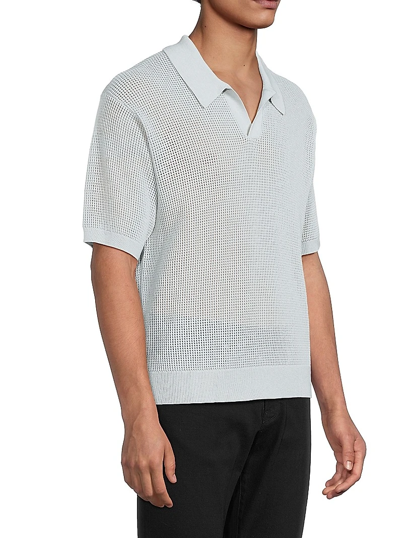 Open Weave Polo Sweater