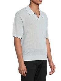 Open Weave Polo Sweater
