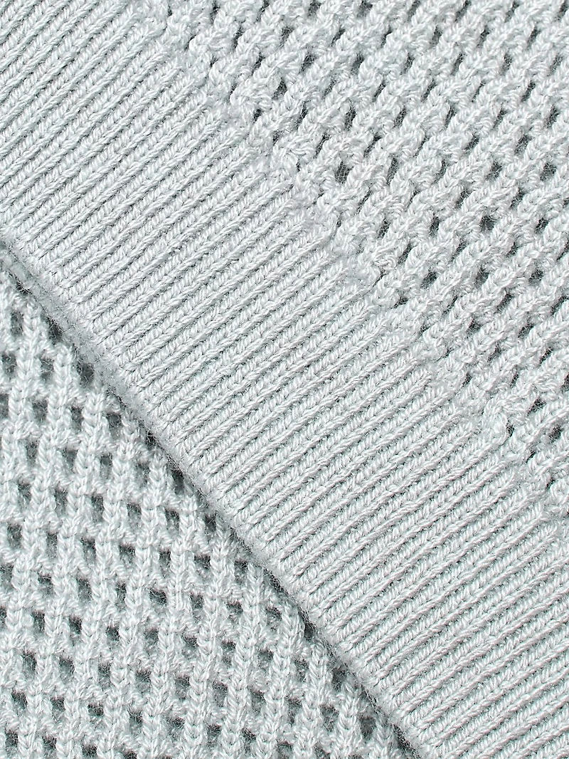 Open Weave Polo Sweater