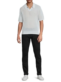 Open Weave Polo Sweater