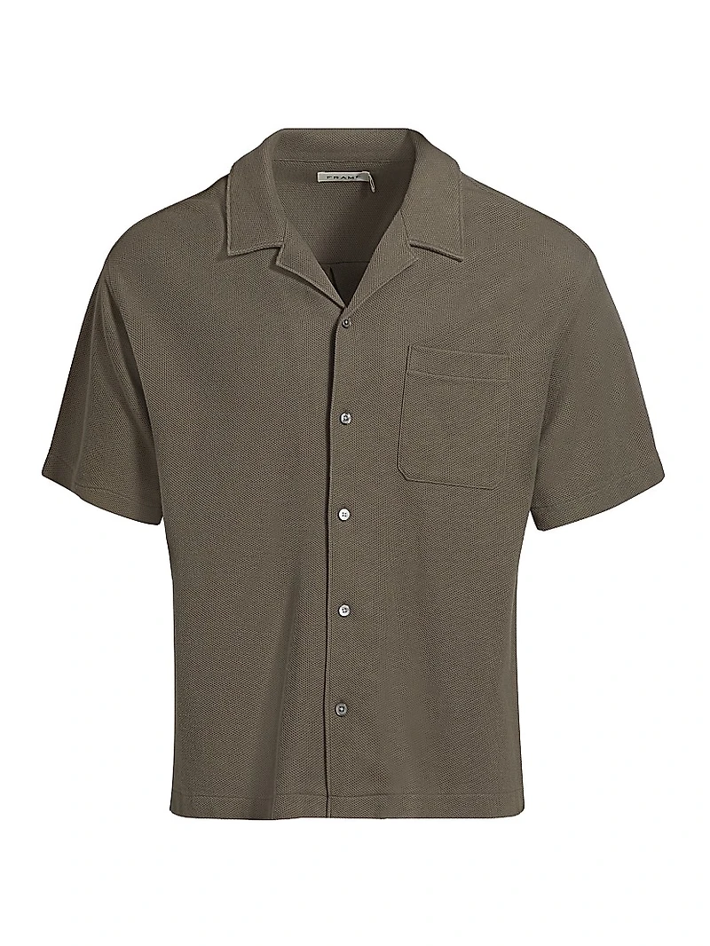 Cotton Jacquard Camp Shirt