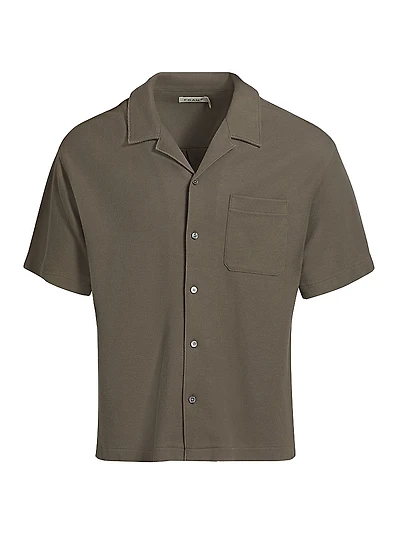 Cotton Jacquard Camp Shirt