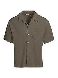 Cotton Jacquard Camp Shirt