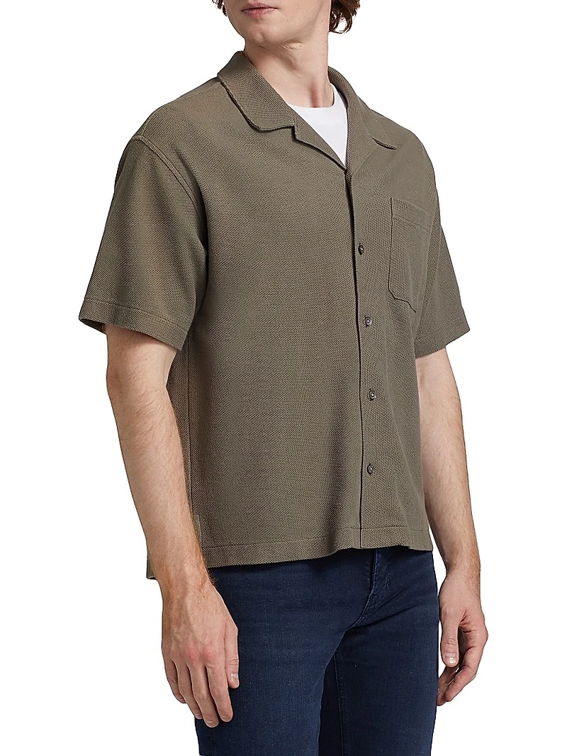 Cotton Jacquard Camp Shirt