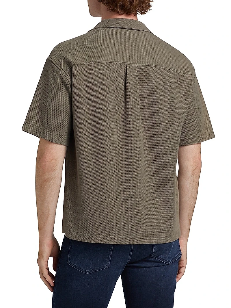 Cotton Jacquard Camp Shirt