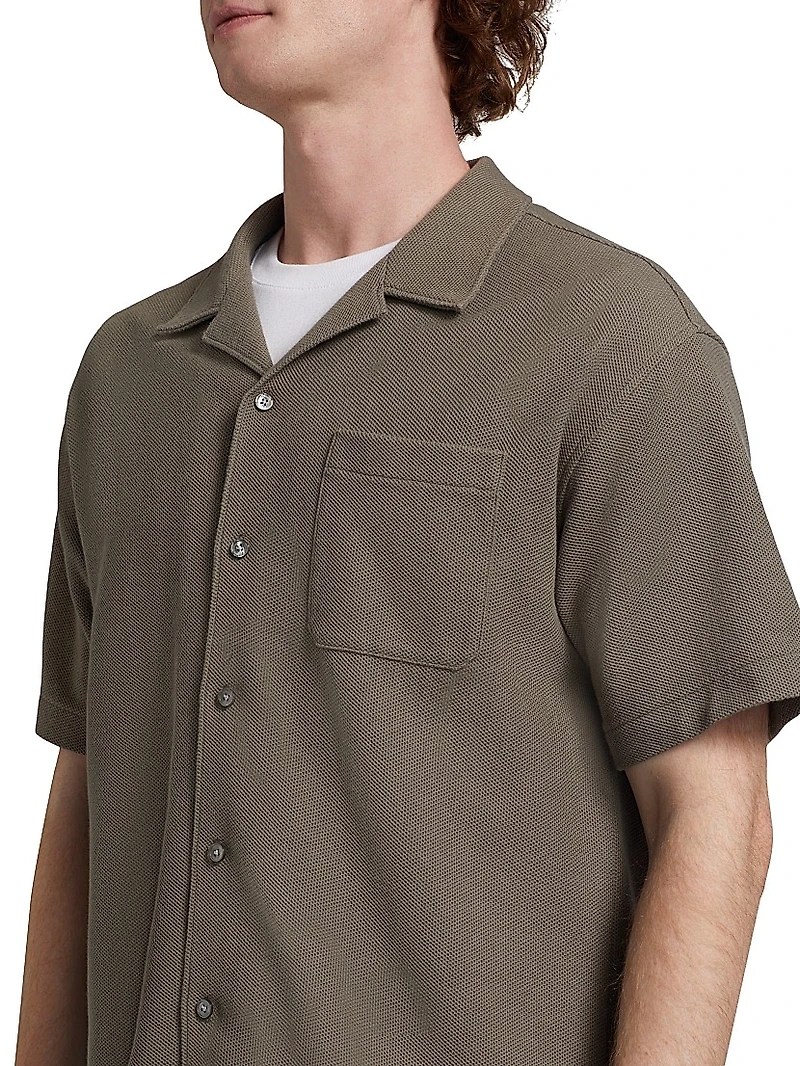 Cotton Jacquard Camp Shirt