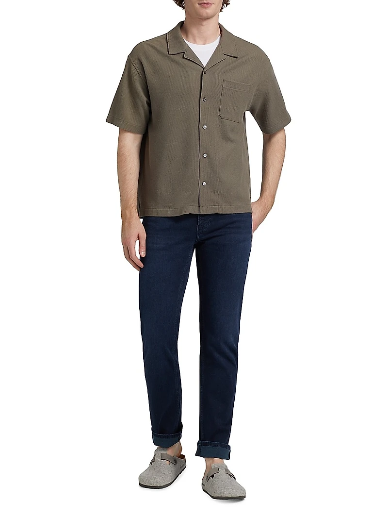 Cotton Jacquard Camp Shirt
