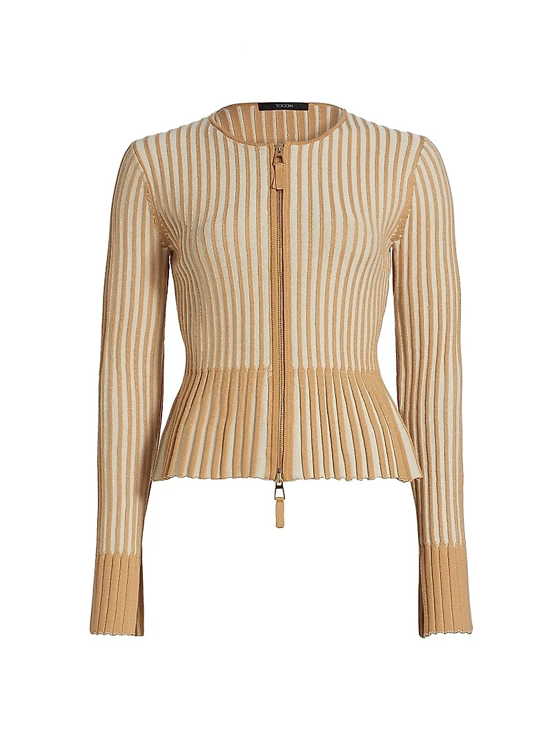 Priscilla Rib-Knit Zip-Up Cardigan
