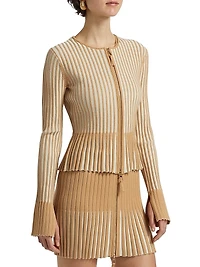Priscilla Rib-Knit Zip-Up Cardigan