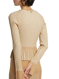 Priscilla Rib-Knit Zip-Up Cardigan