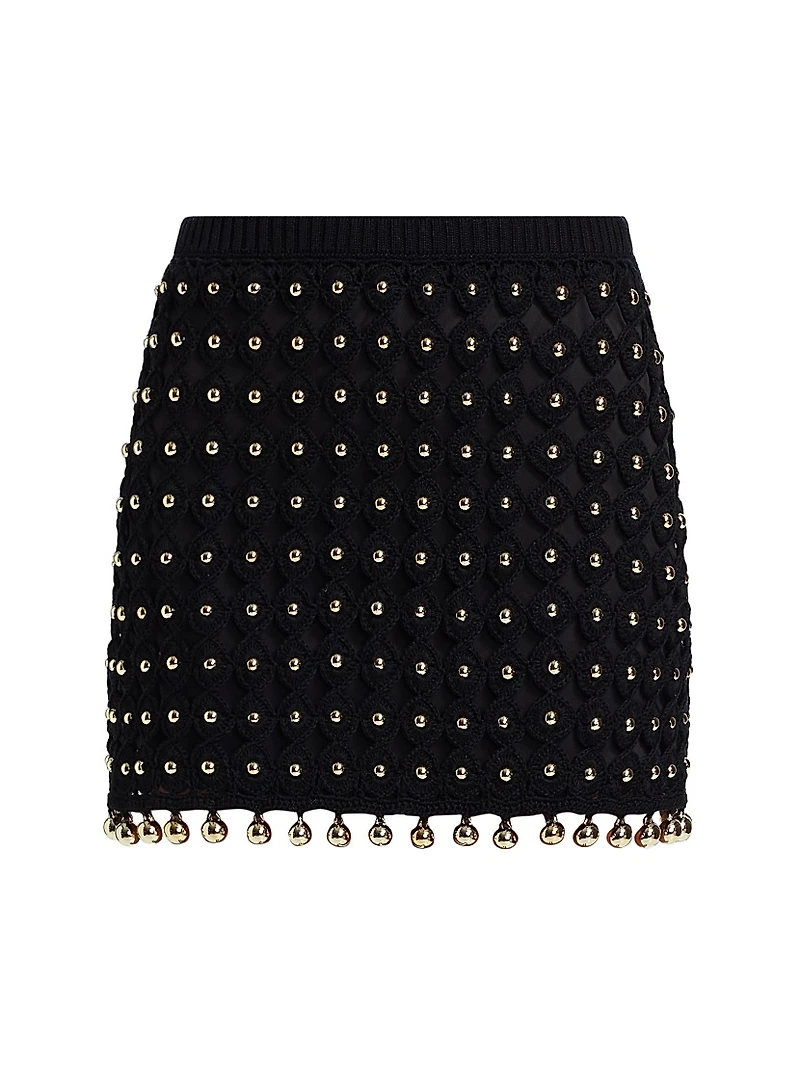 Nadia Beaded Crochet Miniskirt