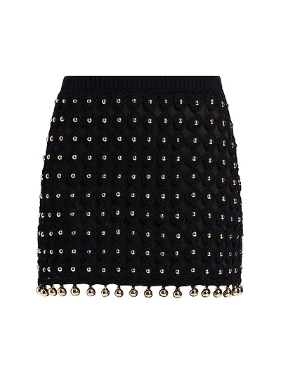 Nadia Beaded Crochet Miniskirt
