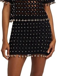 Nadia Beaded Crochet Miniskirt
