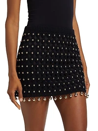 Nadia Beaded Crochet Miniskirt