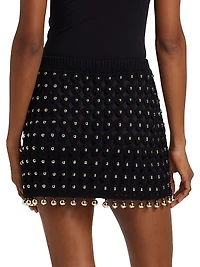 Nadia Beaded Crochet Miniskirt