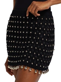 Nadia Beaded Crochet Miniskirt