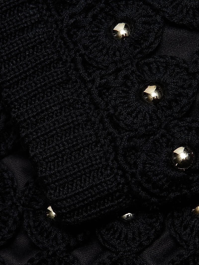 Nadia Beaded Crochet Miniskirt