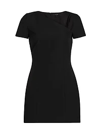 Vanessa Sculpted Asymmetric-Neck Minidress
