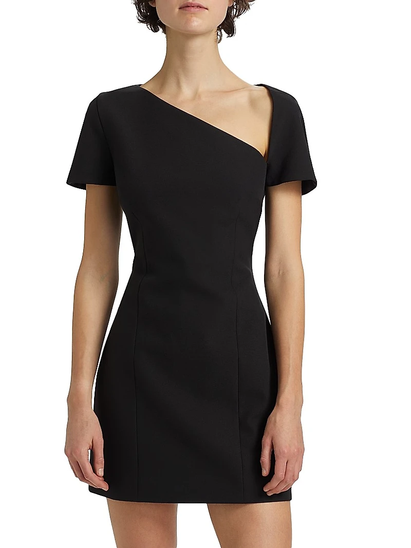 Vanessa Sculpted Asymmetric-Neck Minidress