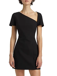 Vanessa Sculpted Asymmetric-Neck Minidress