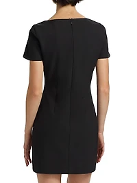 Vanessa Sculpted Asymmetric-Neck Minidress