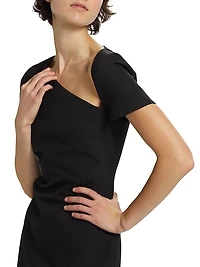 Vanessa Sculpted Asymmetric-Neck Minidress