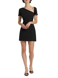 Vanessa Sculpted Asymmetric-Neck Minidress
