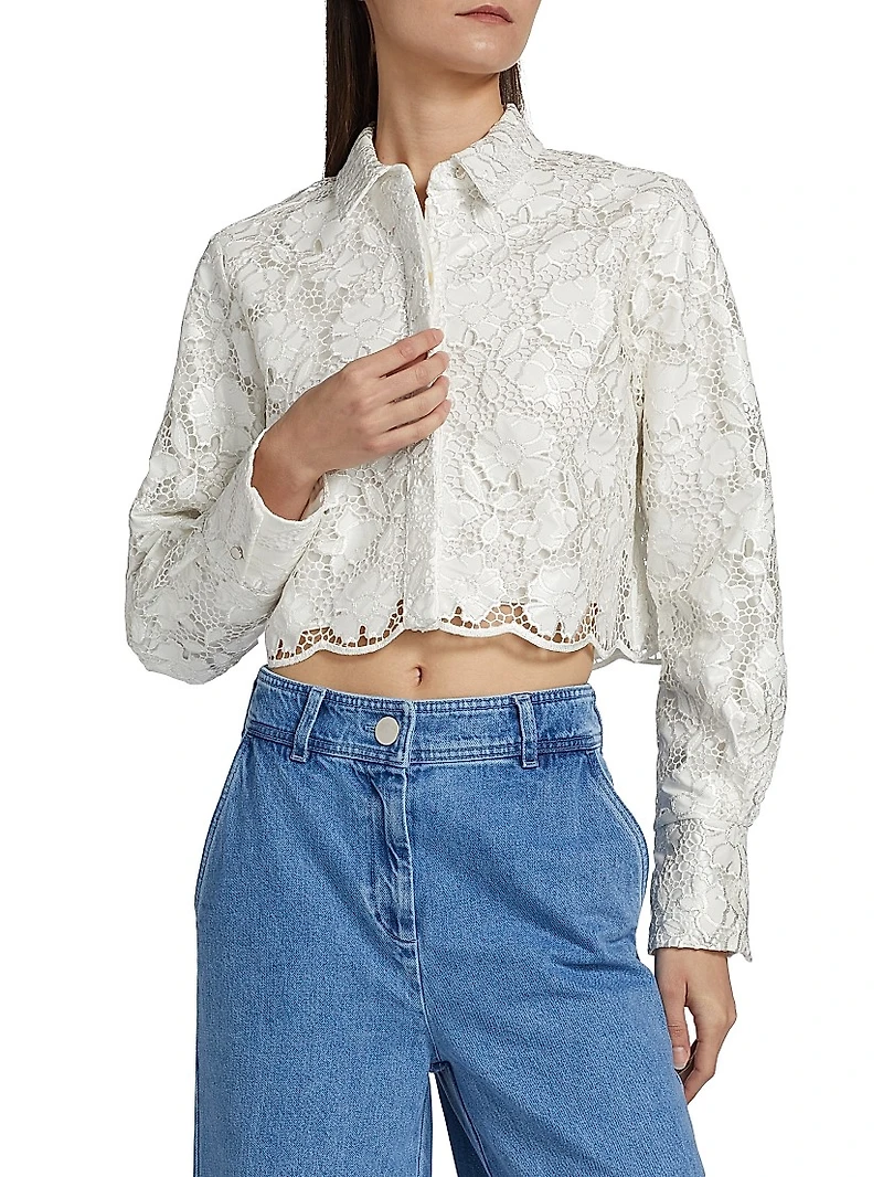 Beatrix Long-Sleeve Floral Lace Top