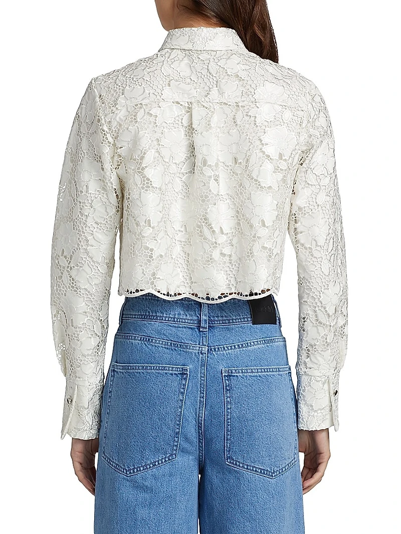 Beatrix Long-Sleeve Floral Lace Top