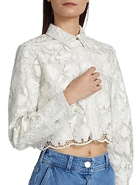 Beatrix Long-Sleeve Floral Lace Top