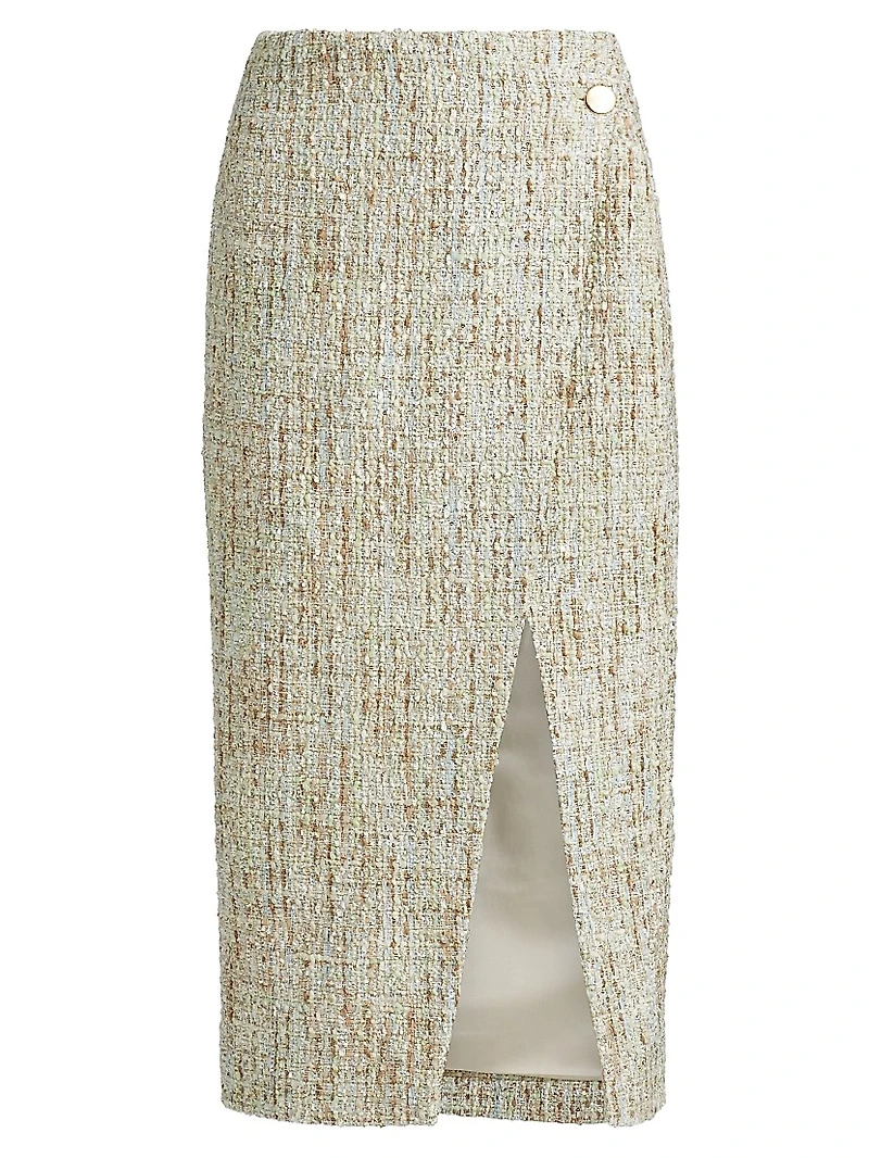 Kate Tweed Button Wrap Skirt
