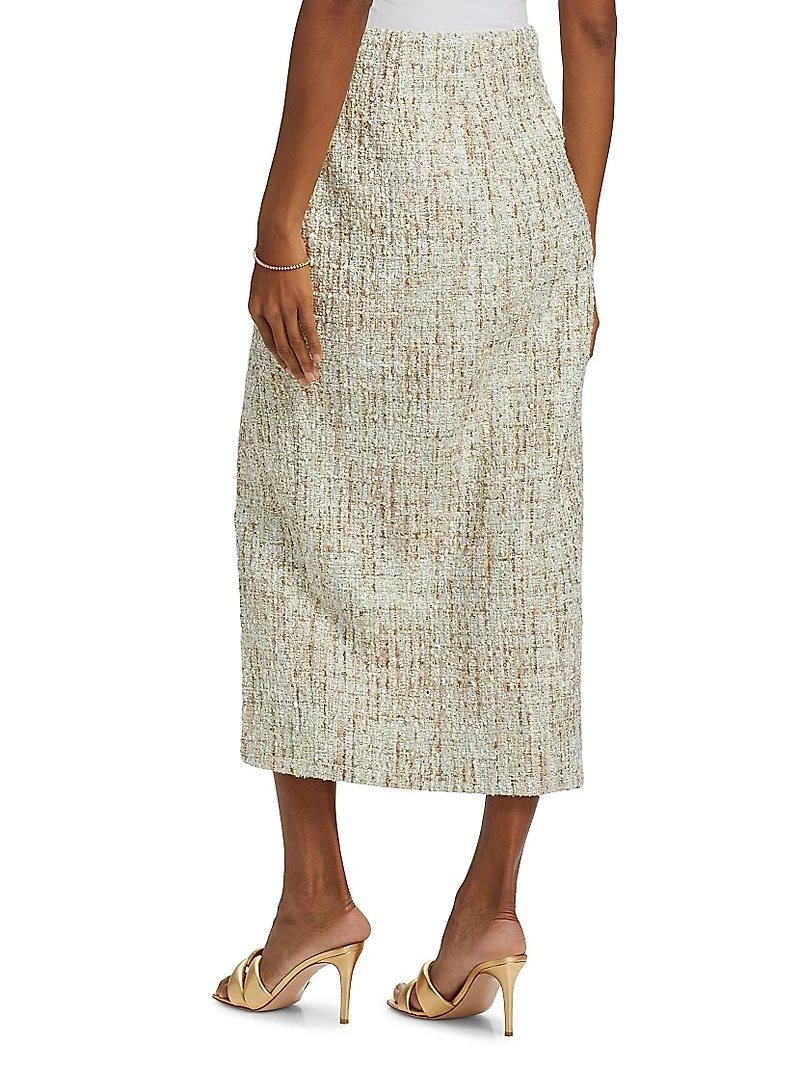 Kate Tweed Button Wrap Skirt