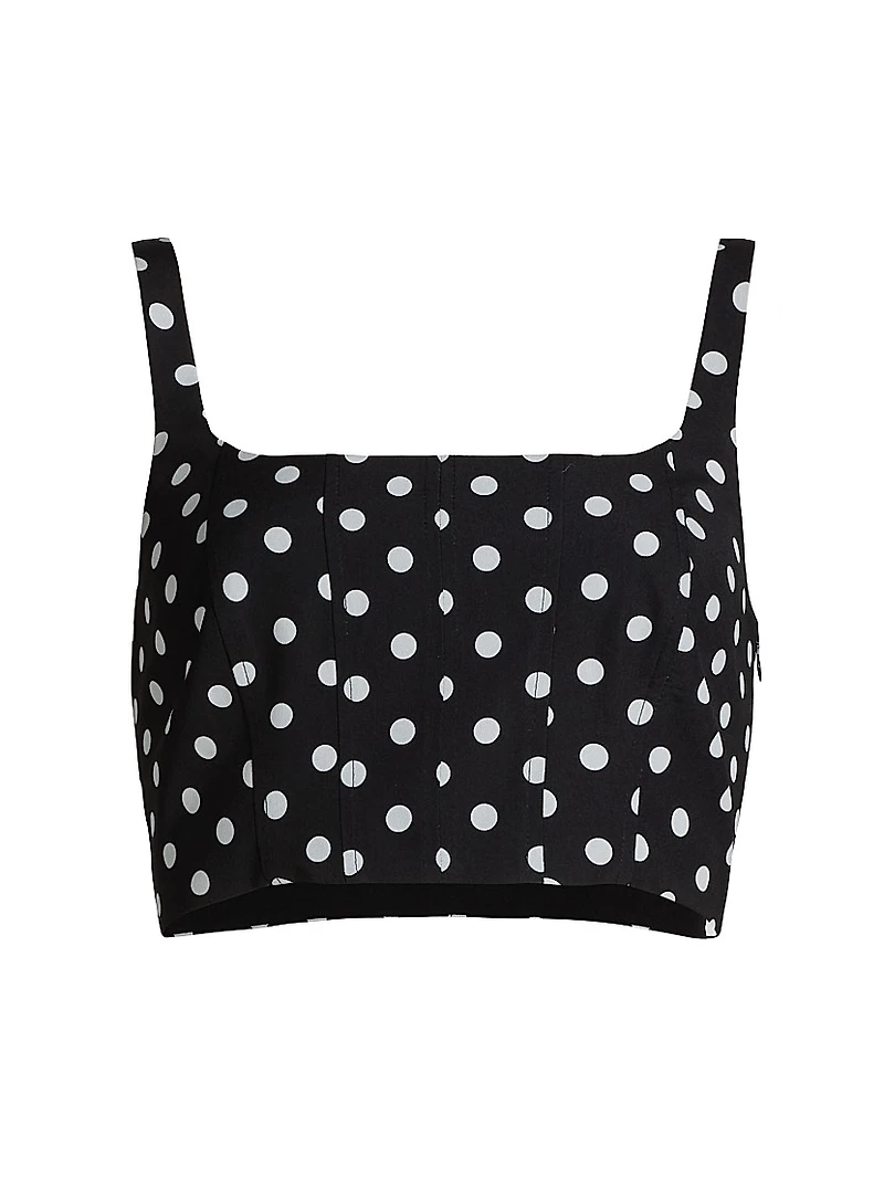 Rhea Polka Dot Cropped Corset Tank