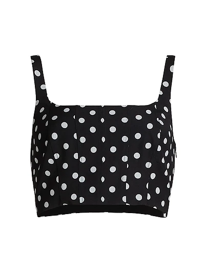 Rhea Polka Dot Cropped Corset Tank