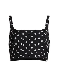 Rhea Polka Dot Cropped Corset Tank