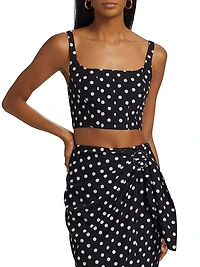Rhea Polka Dot Cropped Corset Tank