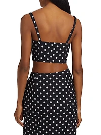Rhea Polka Dot Cropped Corset Tank