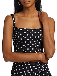 Rhea Polka Dot Cropped Corset Tank