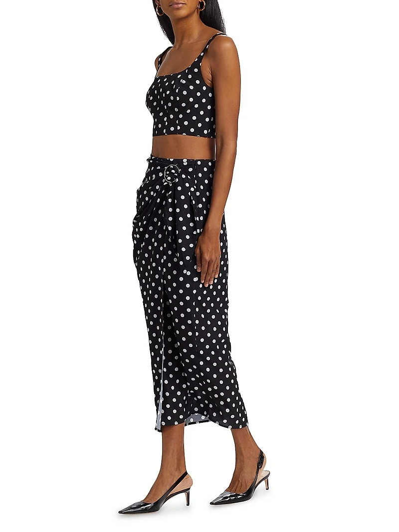 Rhea Polka Dot Cropped Corset Tank