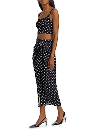 Rhea Polka Dot Cropped Corset Tank