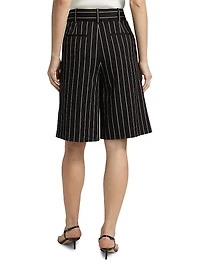 Nina Pinstriped Belted Culottes