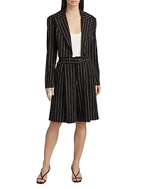 Nina Pinstriped Belted Culottes