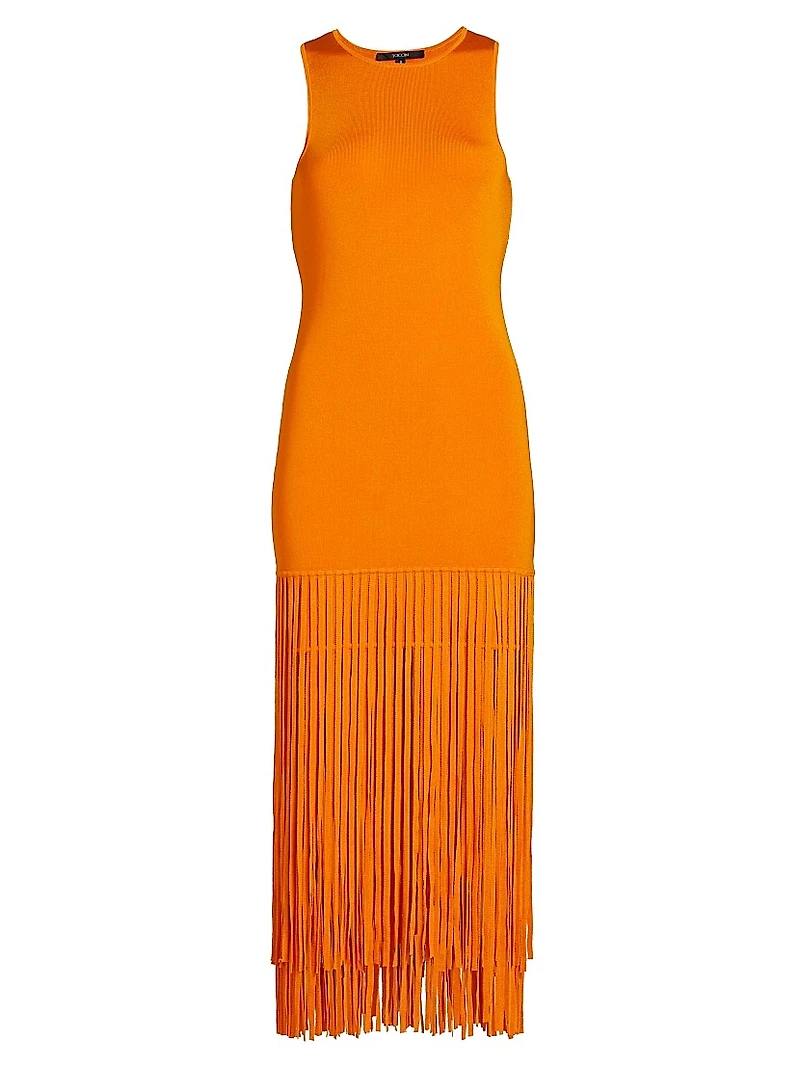Margaux Sleeveless Fringe Midi-Dress