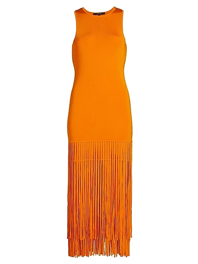 Margaux Sleeveless Fringe Midi-Dress