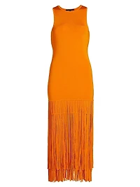 Margaux Sleeveless Fringe Midi-Dress
