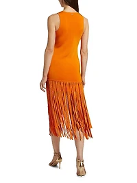 Margaux Sleeveless Fringe Midi-Dress