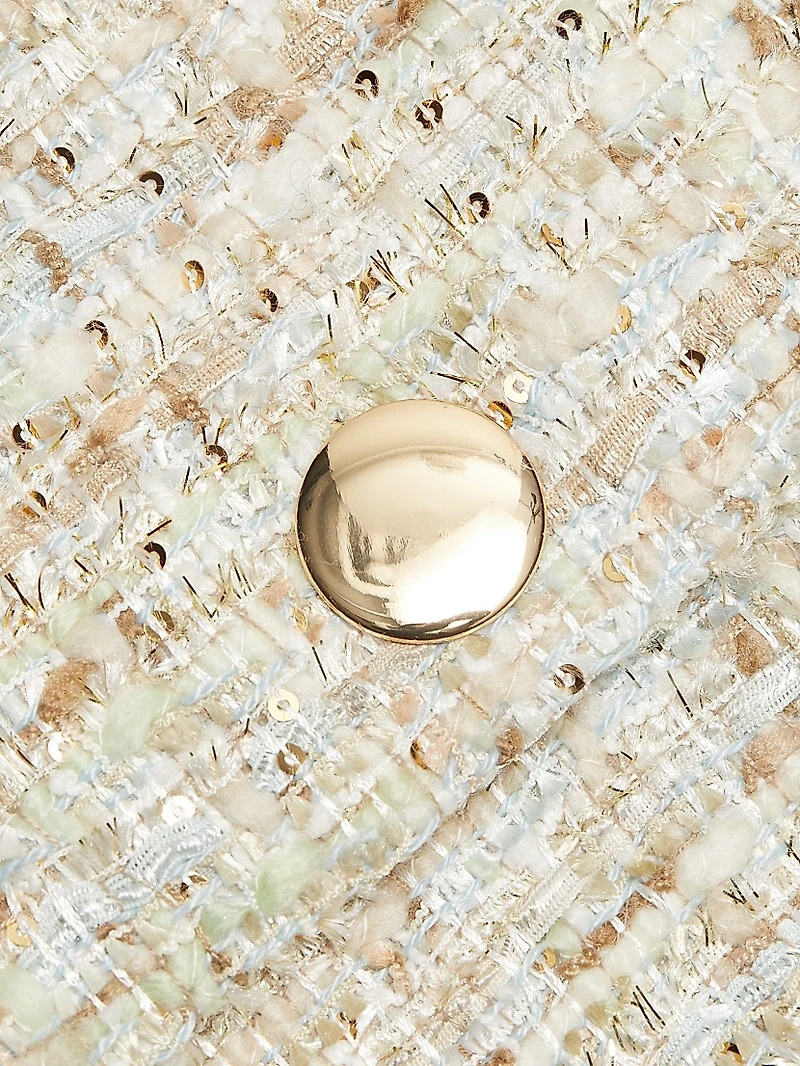 Georgia Tweed Button-Front Top
