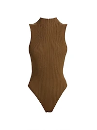 Mika Rib-Knit Sleeveless Bodysuit