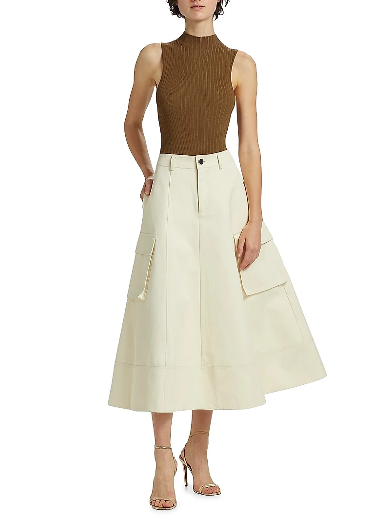 Mika Rib-Knit Sleeveless Bodysuit